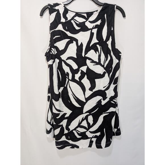 Chico’s Black White Abstract Print Sleeveless Tank Top Size L - Picture 3 of 6